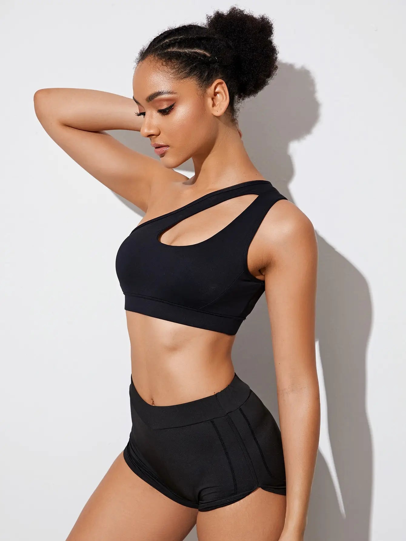 One Shoulder Shockproof Sports Bra