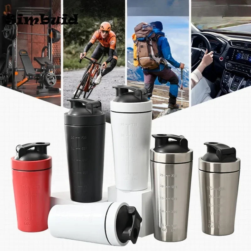 500ML/750ML Stainless Steel Protein Powder Shaker Bottle