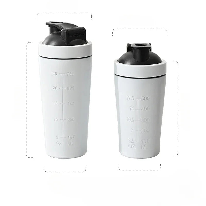 500ML/750ML Stainless Steel Protein Powder Shaker Bottle