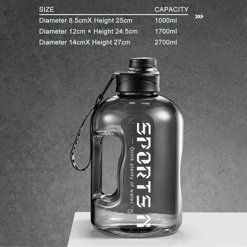 1.7L/2.7L Sports Water Bottle